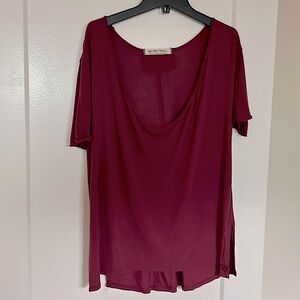 Free People Fantasy Tee, burgundy wine color